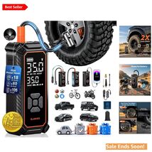 Dual Power 6000mAh Air Compressor - Cordless Tire Inflator with Auto Shu... - $61.33