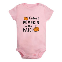 Cutest Pumpkin in The Patch Funny Romper Newborn Baby Bodysuit Jumpsuits Outfits - £8.20 GBP+