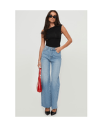 Princess Polly Henesey High Waist Straight Wide Leg Jeans, Size 10, Ligh... - $931.33 MXN