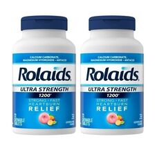 ROLAIDS Ultra Strength Antacid 1000 mg 200 mg Chewable Tablets FRUIT, 14... - $19.58