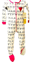 Lamaze Toddler Girls Sleep & Play Footed Pajamas 100% Organic White Squiggly 3T image 2
