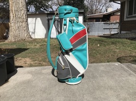 Vintage Wilson Professional Faux Leather Multicolor Golf Bag 33.5H (ripped) - $124.99