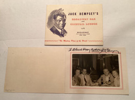 2 Jack Dempsey’s Broadway Bar Lounge Souvenir BW Photos Signed? New York NY - £45.57 GBP