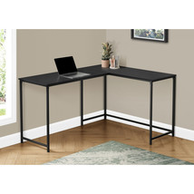 Monarch Specialties 58 in. Metal Corner Computer Desk Black Top - Black - $204.52