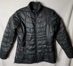 Eddie Bauer Women L Black Quilted Full Zip Primaloft Jacket  - £46.52 GBP