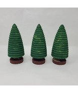 Vintage Primitive Folk Art Country Wooden Christmas Trees 6.5&quot; Lot of 3 - £31.54 GBP