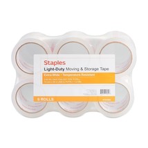 Staples Lightweight Moving &amp; Storage PKing Tape 2.83&quot; x 54.6 Yds Clear 6/RL - $35.99