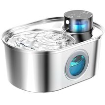 Safety First: Wireless Stainless Steel Cat Water Dispenser with Dual Fil... - $94.00