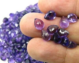 Top Color Natural African Amethyst 294Ct 300pc Lot 8X6mm Pear Faceted Gemstones - £161.68 GBP