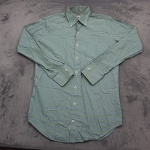 Peter Millar Shirt Mens S Green Blue Check Button Up Long Sleeve Golf - £17.91 GBP