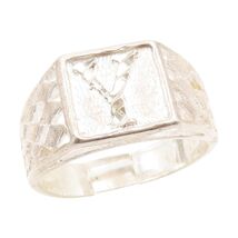 925 Sterling Silver Vintage Ring Etched Initial Y Monogram Band  Sz 11  ... - $46.85