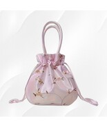 Embroidered Silk Favor Bag: Handmade Floral Drawstring Pouch 21x20x5 cm - $37.98