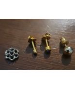 Lot Of 3 Single Stud Earrings Gold Plated - $12.86