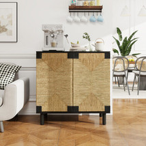 2 Door Buffet Sideboard w/ Adjustable Shelves, Seaweed Decor Storage Cab... - £208.06 GBP