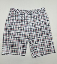 Greg Norman Colorful Plaid Golf Shorts Women Size 10 (Measure 32x11) - $13.39