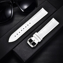 22mm White Calfskin Leather (Change Tool + Springs Included) Watch Strap... - £7.90 GBP
