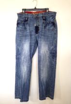 Crown Holder Mens Blue Jeans, Studded, Embroidered  Hip Hop Denim Size 34 - $28.45