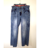 Crown Holder Mens Blue Jeans, Studded, Embroidered  Hip Hop Denim Size 34 - $39.03 CAD
