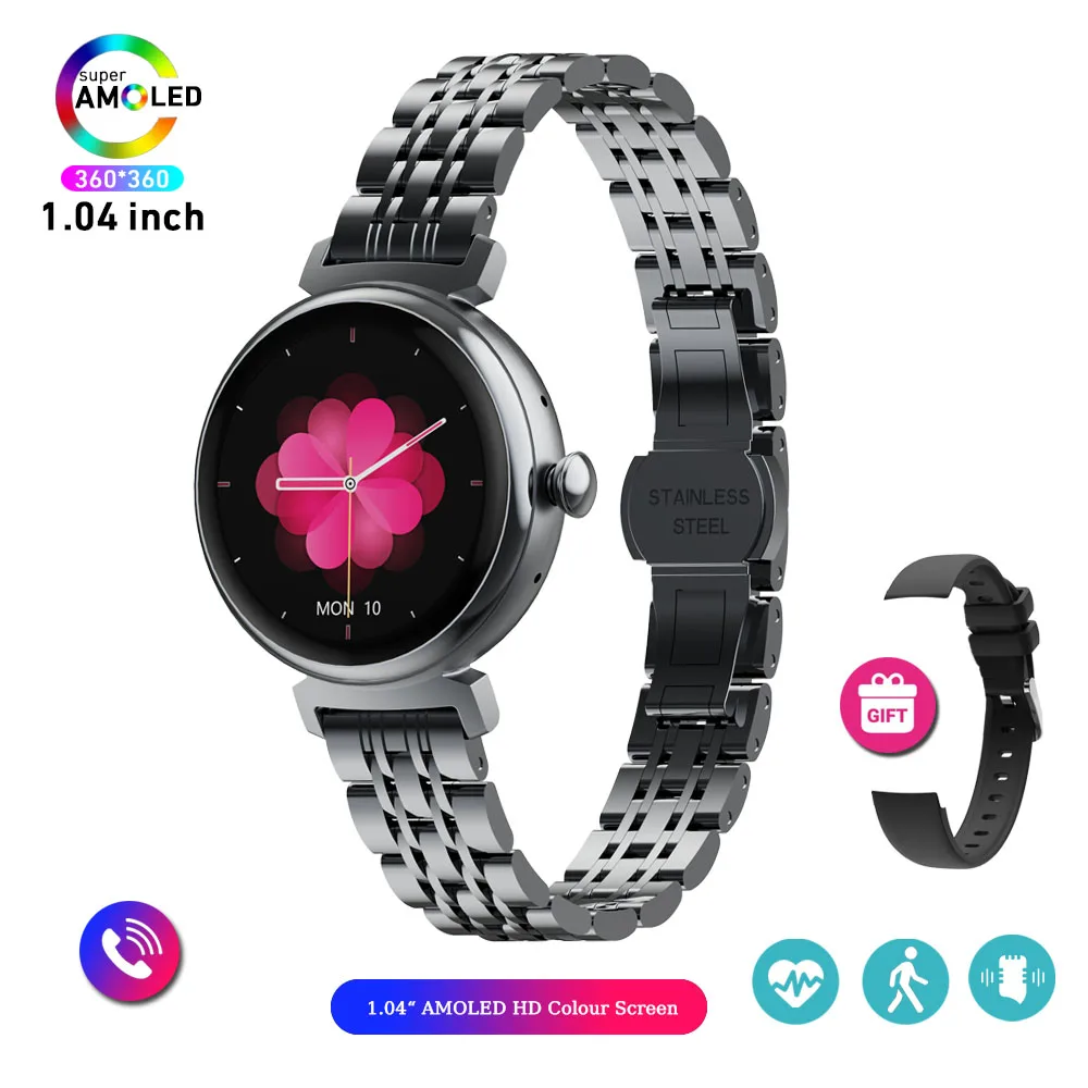 Fashion Ladies Smart Watch104 inch AMOLED Small Screen Always Display Bluetooth  - £47.69 GBP