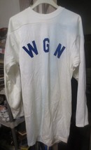 Vintage WGN Chicago Baseball Softball Uniform Shirt Long Sleeve White Ab... - £36.43 GBP