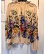 Rachel Zoe Floral Bohemian Flowy Relaxed Long Sleeve Blouse Size L - £15.01 GBP