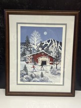 Jane Wooster Scott Simple Pleasures Signed Numbered Framed XCountry Skie... - £145.37 GBP