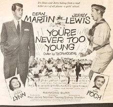 1955 You&#39;re Never Too Young Movie Advertisement Dean Martin Jerry Lewis ... - £23.12 GBP