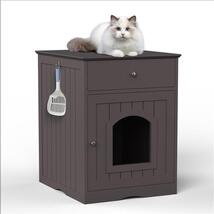 Cat Litter Box Enclosure Hidden Litter Box with Open Shelf Wooden Pet House - $109.00