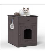 Cat Litter Box Enclosure Hidden Litter Box with Open Shelf Wooden Pet House - $109.00
