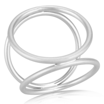 LO4249 - Matte Rhodium Brass Ring with No Stone - $21.49