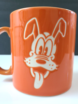 Disney Store Pluto Coffee Mug Cup Orange Double Sided Etched Portrait 16 oz NEW - £18.94 GBP