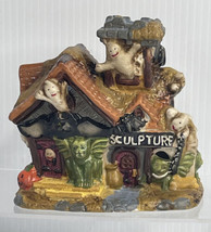 Halloween Decor Ceramic Haunted House Village Figurine Ghost Gargoyle Sk... - $9.85