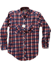 Mens Flannel Shirt Size L Button Down Long Sleeve Plaid Attitude 90&#39;s Y2K - £9.27 GBP