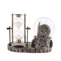 Music Box Hourglass Ferris Wheel Crystal Ball Ornament Vintage Home Decor Gloden - £22.10 GBP