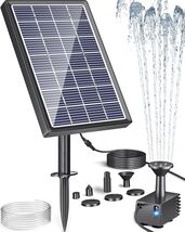 Stunning Solar Water Fountain with Dry-Run Protection &amp; Multiple Spray H... - $46.48