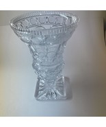 Vintage Crystal Jar Stem Glass Square Base - $67.90 CAD