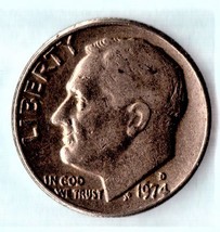 1974 D Roosevelt Dime - Moderate Wear - $5.85