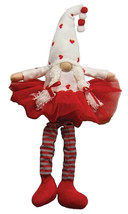 Girl Gnome T3930 Tutu Cute Valentine Heart Outfit Ballerina White Braids 17&quot; H - £27.78 GBP