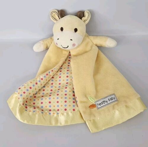 Kids Preferred Yellow Polka Dot Giraffe Baby Blanket Healthy Satin Lovey  - $14.36