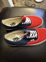 Vans Authentic Low Lace Up Color block Blue/Red Shoes!!(Mens 6.5/Womens 8 - $41.80