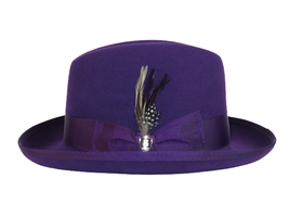 Men Bruno Capelo Dress Hat Australian Wool Homburg Godfather GF107 Purple - £38.64 GBP