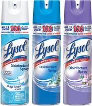 Lysol Disinfectant Spray Multi Scent Bundle - Crisp Linen, Early Morning Breeze, - £40.61 GBP
