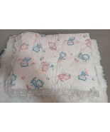 Vintage BabyRest Quilt Pink Blue Cats Kittens Baby Comforter Quilt Beddi... - $2,822.51 MXN