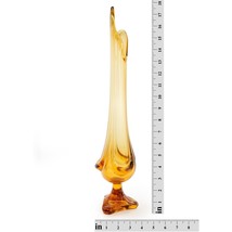 Mid-Century LE Smith Amber Swung Glass Vase - £224.76 GBP