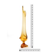 Mid-Century LE Smith Amber Swung Glass Vase - $5,266.08 MXN