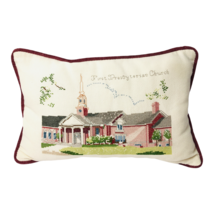 Cross Stitch Pillow First Presbyterian Church 16x10 Beautiful Condition! - £22.77 GBP