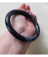 59mm Type A Myanmar Black Jadeite Bangle Certificated Grade A Black Jade... - $206.00