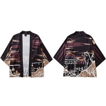 Hip Hop Men Streetwear Jacket Kimono  Print 2022 Harajuku Jacket Japanese Autumn - £73.02 GBP