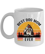 Best Dog Mom Ever Shih Tzu Coffee Mug 11oz Ceramic Gift For Dogs Lover, Vintage  - £13.37 GBP