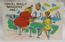 Comic Postcard Travel Broadens One DT-41191-B Ice Cream Soda Banana Spli... - $2.96